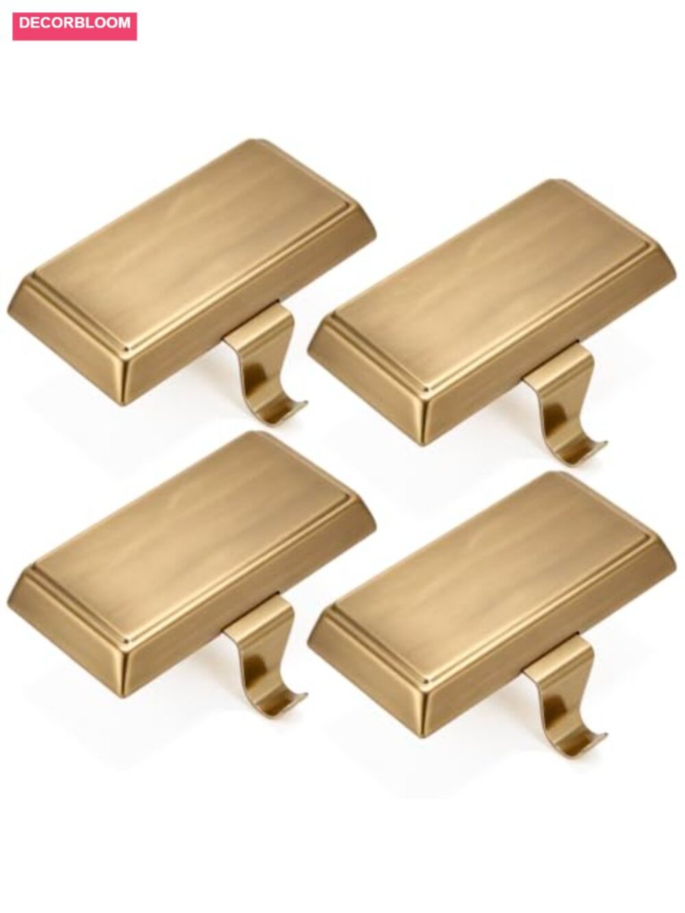 Set of 4 Metal Christmas Stocking Holders for Mantle Heavy Duty Hangers
